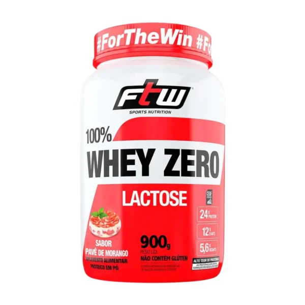 WHEY 100% ZERO LACTOSE PAVÊ DE MORANGO 900G - FTW