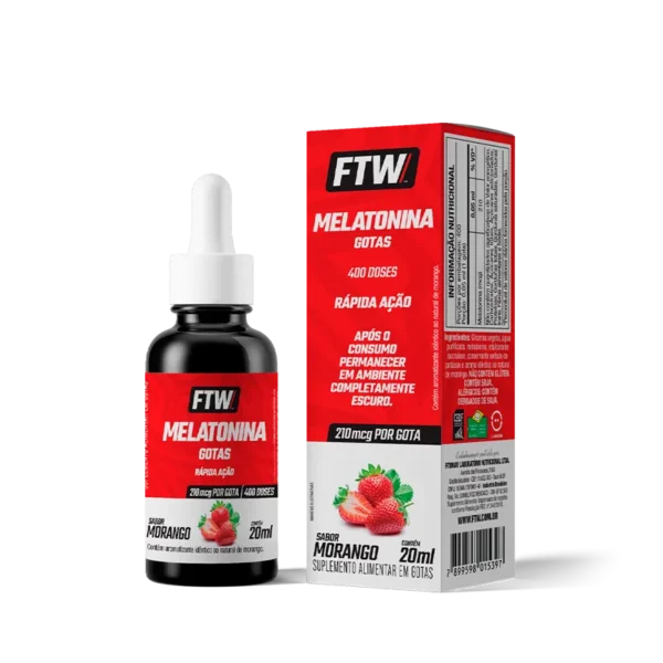 MELATONINA LÍQUIDA 210MCG/GOTA 20ML SABOR MORANGO - FTW